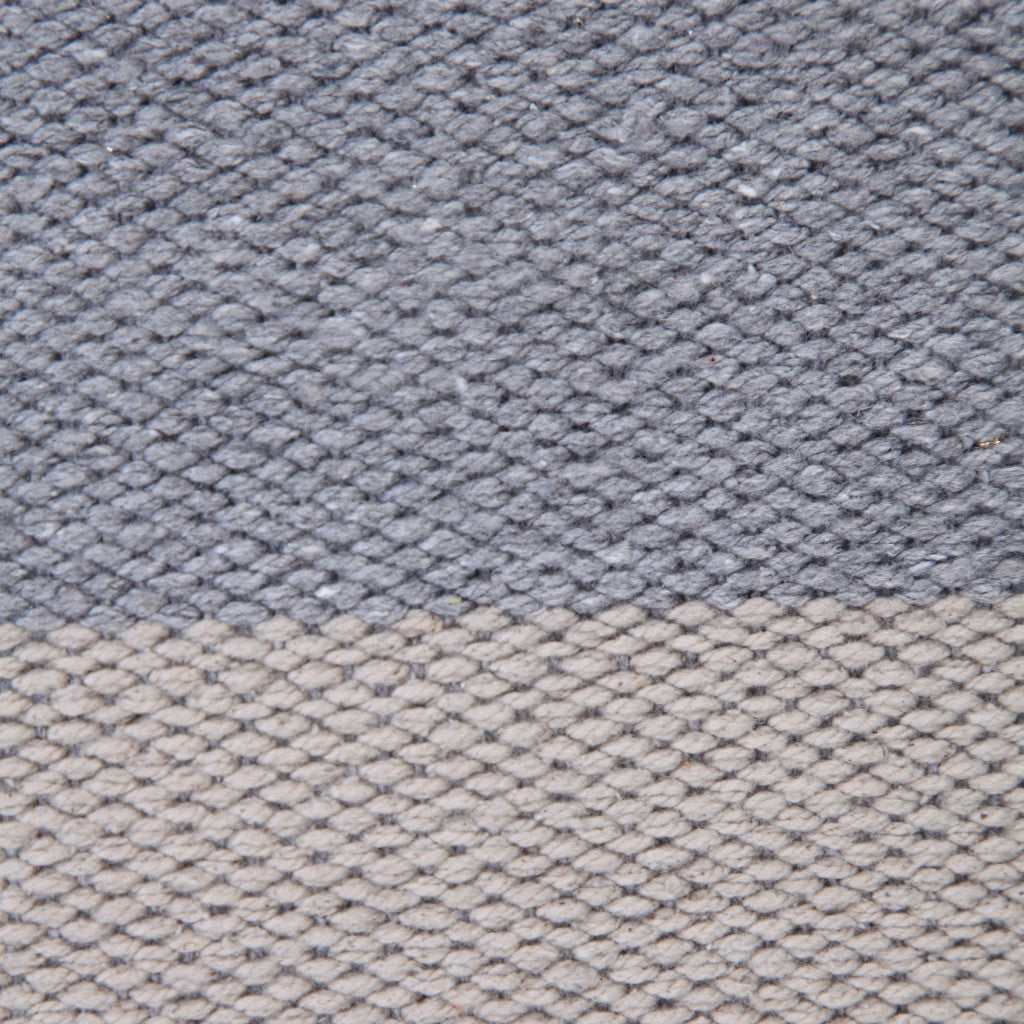 14" X 36" Navy Gray And White 100% Cotton Coastal Zippered Pillow
