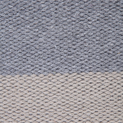 14" X 36" Navy Gray And White 100% Cotton Coastal Zippered Pillow