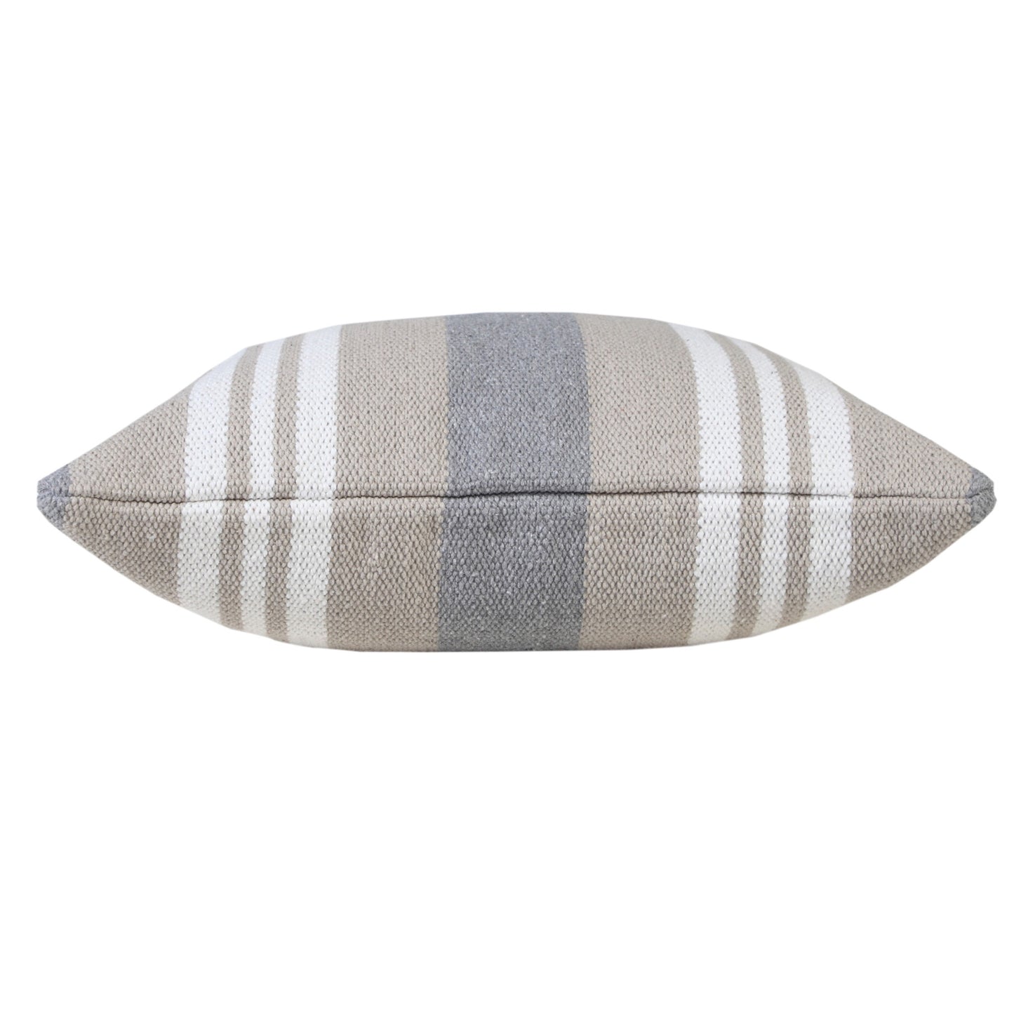 14" X 36" Navy Gray And White 100% Cotton Coastal Zippered Pillow