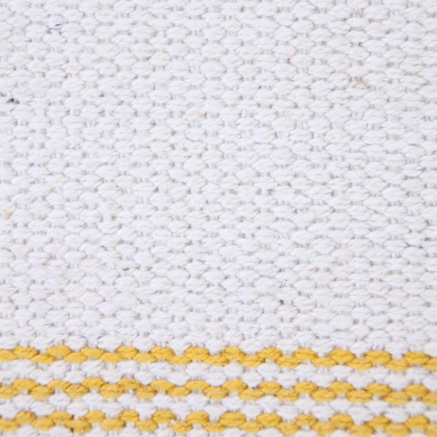 20" X 20" Yellow And White 100% Cotton Geometric Zippered Pillow