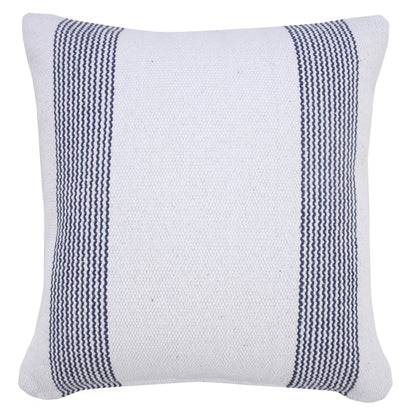 20" X 20" Yellow And White 100% Cotton Geometric Zippered Pillow