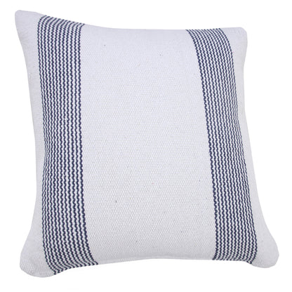 20" X 20" Yellow And White 100% Cotton Geometric Zippered Pillow