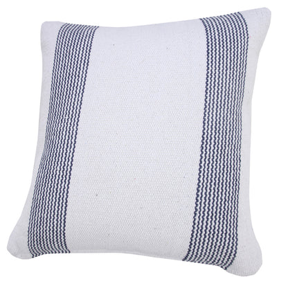 20" X 20" Yellow And White 100% Cotton Geometric Zippered Pillow