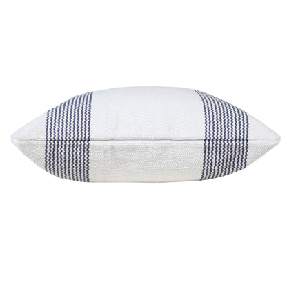 20" X 20" Yellow And White 100% Cotton Geometric Zippered Pillow