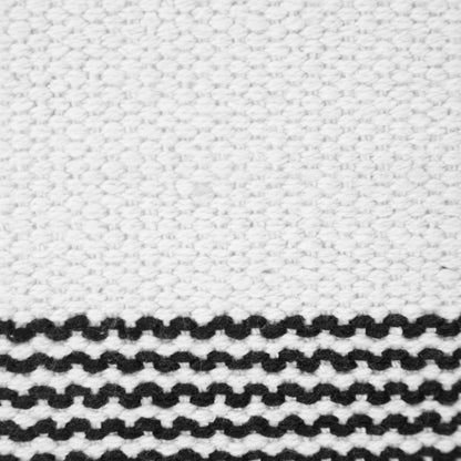 20" X 20" Yellow And White 100% Cotton Geometric Zippered Pillow