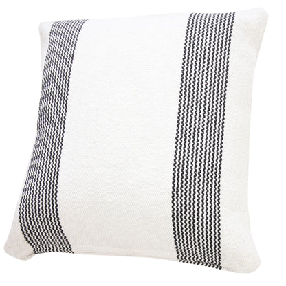 20" X 20" Yellow And White 100% Cotton Geometric Zippered Pillow