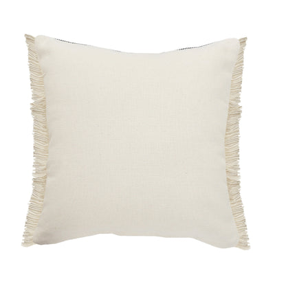 14" X 36" Black Tan And Taupe Jute Striped Zippered Pillow
