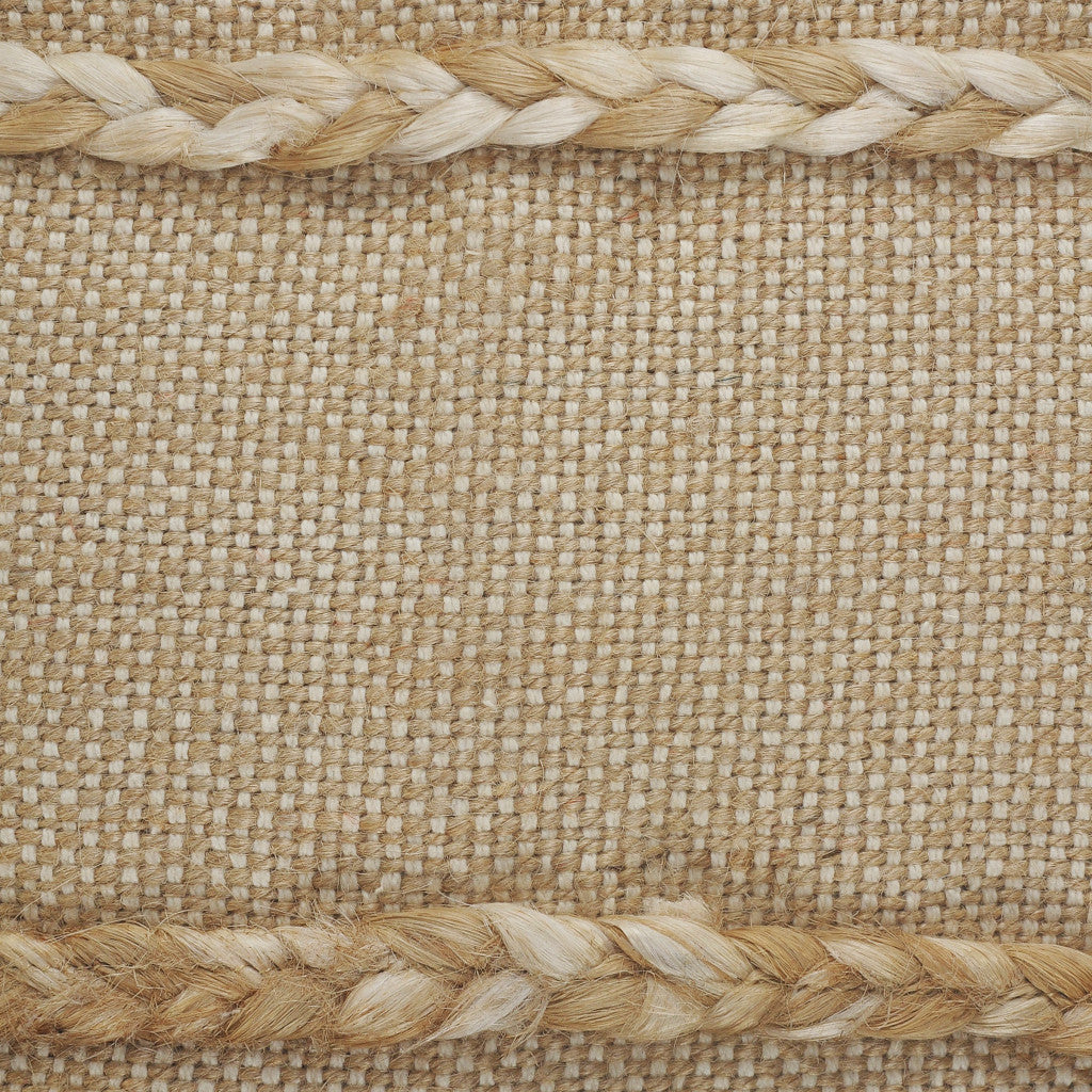 14" X 36" Black Tan And Taupe Jute Striped Zippered Pillow
