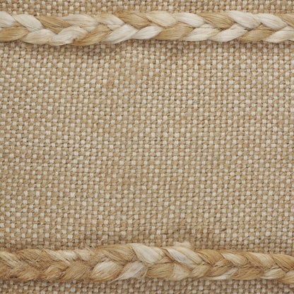 14" X 36" Black Tan And Taupe Jute Striped Zippered Pillow