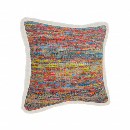 20" X 20" Red Green Blue Yellow And Orange Polyester Geometric Zippered Pillow