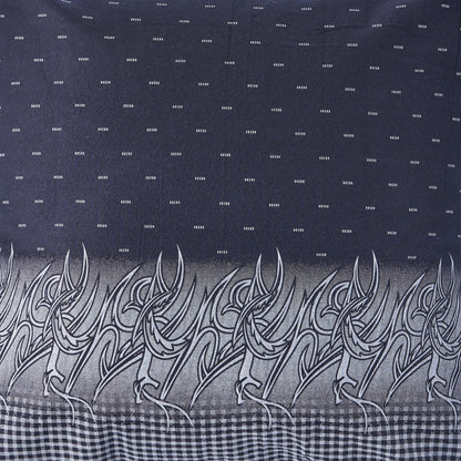 20" X 20" Navy And White 100% Cotton Geometric Zippered Pillow
