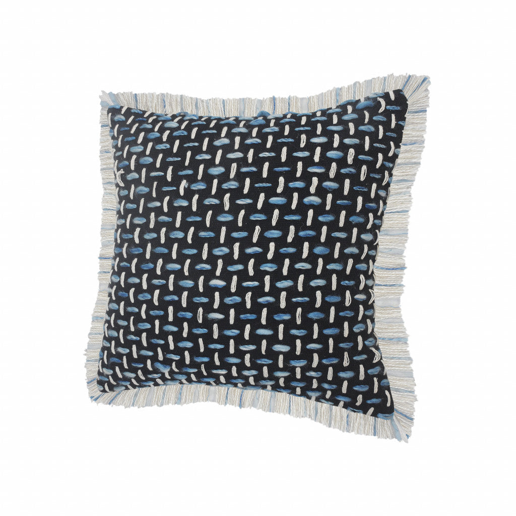 20" X 20" Black Gold And White Polyester And Cotton Blend Geometric Zippered Pillow