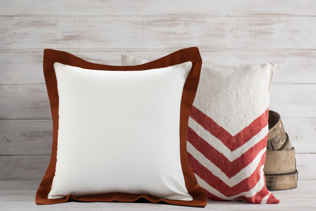 20" X 20" White And Black 100% Cotton Geometric Zippered Pillow