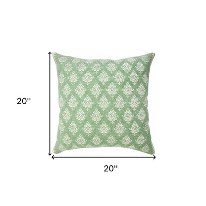 14" X 36" Vintage Indigo Blue And White 100% Cotton Geometric Zippered Pillow