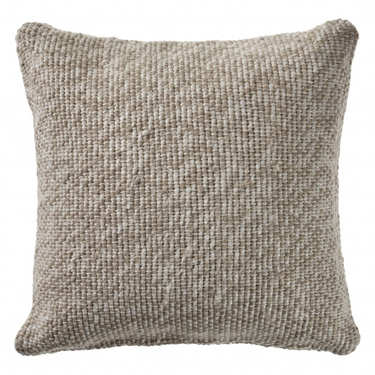 18" X 18" Yellow 100% Cotton Zippered Pillow