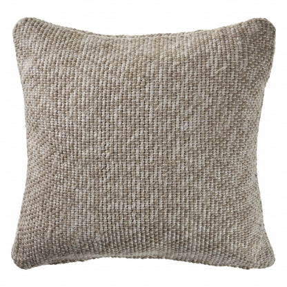 18" X 18" Yellow 100% Cotton Zippered Pillow