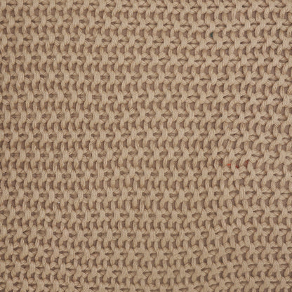 20" X 20" Taupe And Brown 100% Cotton Zippered Pillow