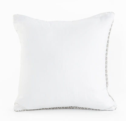 18" X 18" Navy And White 100% Cotton Geometric Zippered Pillow