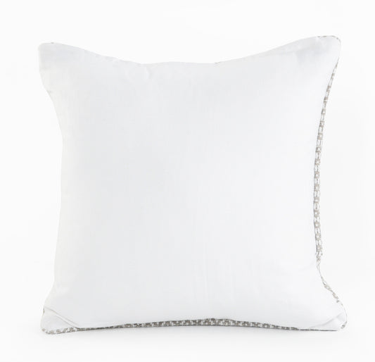 18" X 18" Navy And White 100% Cotton Geometric Zippered Pillow