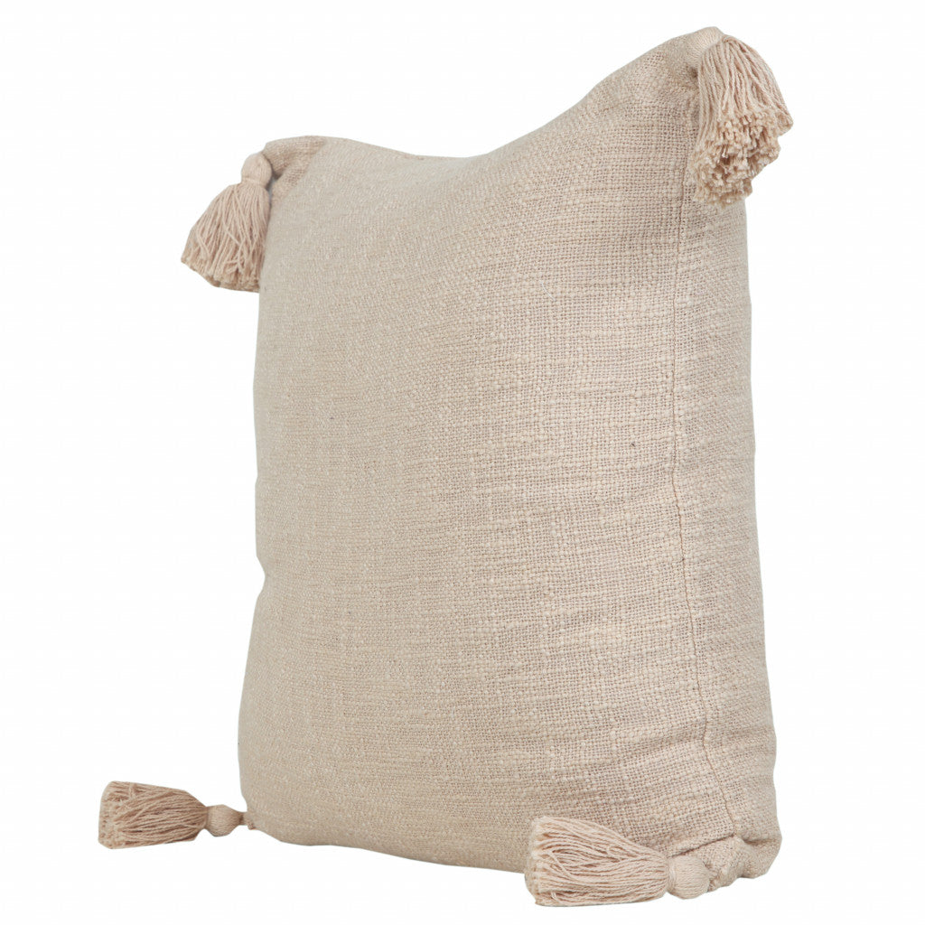 14" X 36" Jet Black 100% Cotton Zippered Pillow