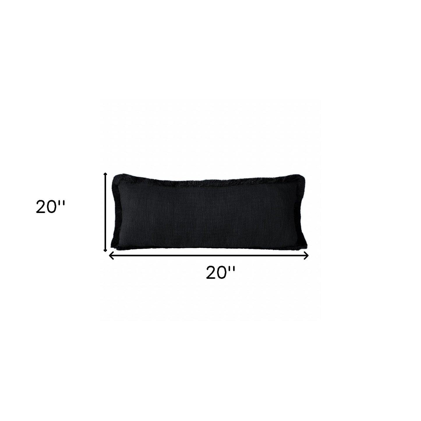 14" X 36" Jet Black 100% Cotton Zippered Pillow