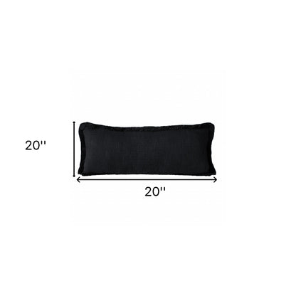 14" X 36" Jet Black 100% Cotton Zippered Pillow