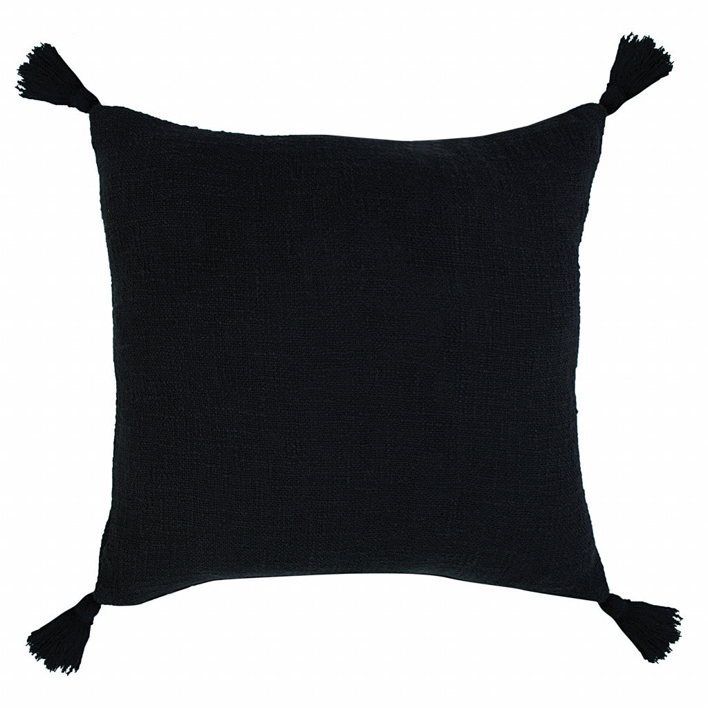 14" X 36" Jet Black 100% Cotton Zippered Pillow