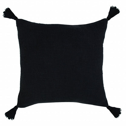 14" X 36" Jet Black 100% Cotton Zippered Pillow