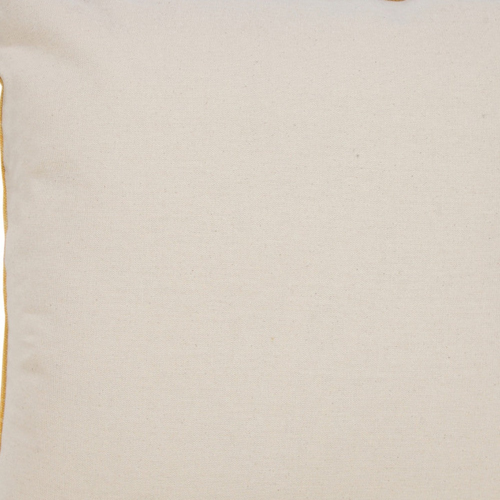 20" X 20" Green And White 100% Cotton Striped Zippered Pillow