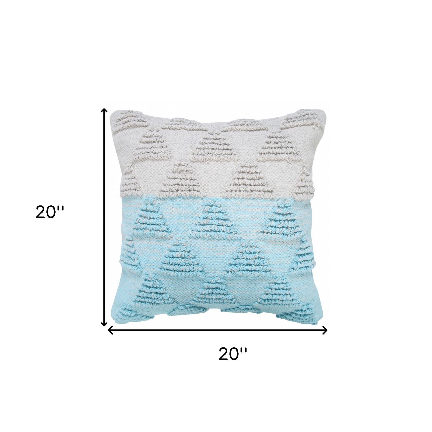 14" X 36" Heathered Gray And Off-White 100% Cotton Geometric Zippered Pillow