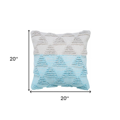 14" X 36" Heathered Gray And Off-White 100% Cotton Geometric Zippered Pillow