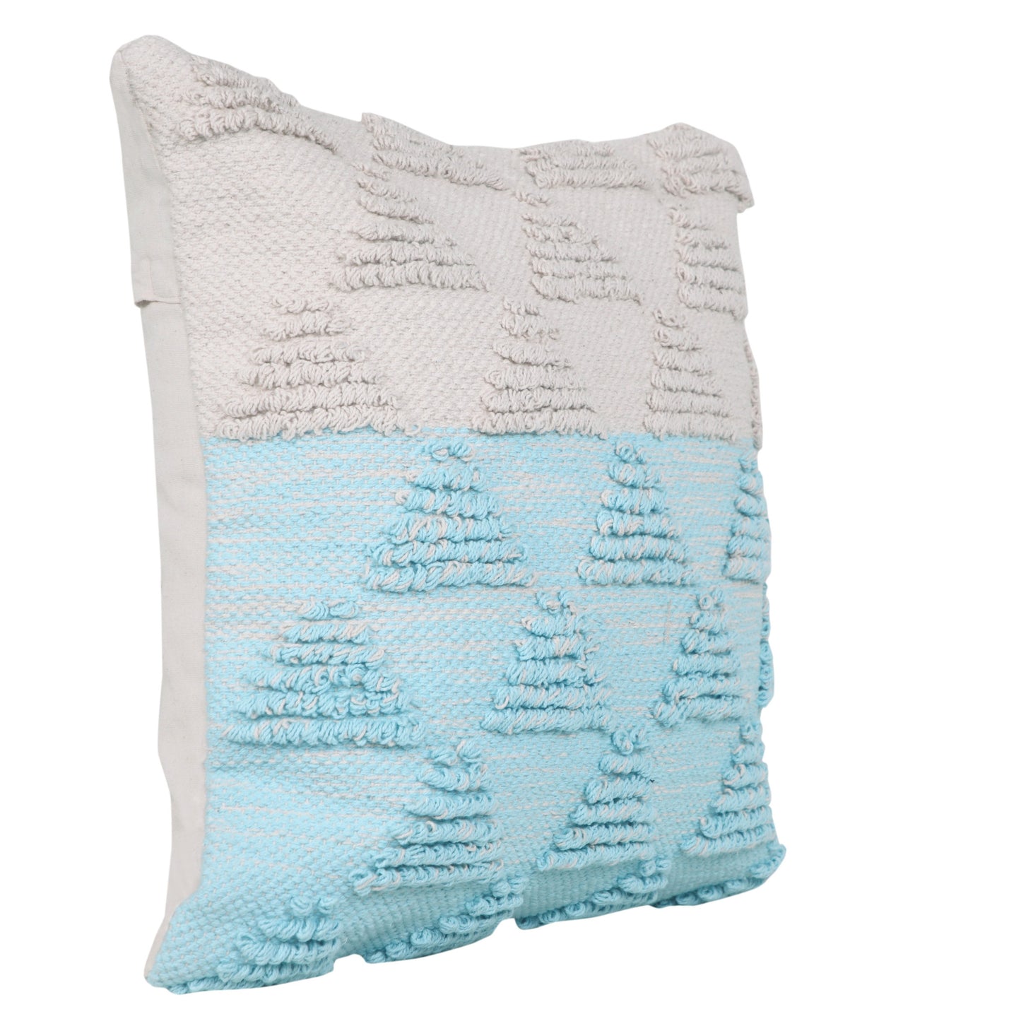 14" X 36" Heathered Gray And Off-White 100% Cotton Geometric Zippered Pillow