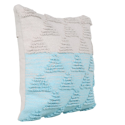 14" X 36" Heathered Gray And Off-White 100% Cotton Geometric Zippered Pillow
