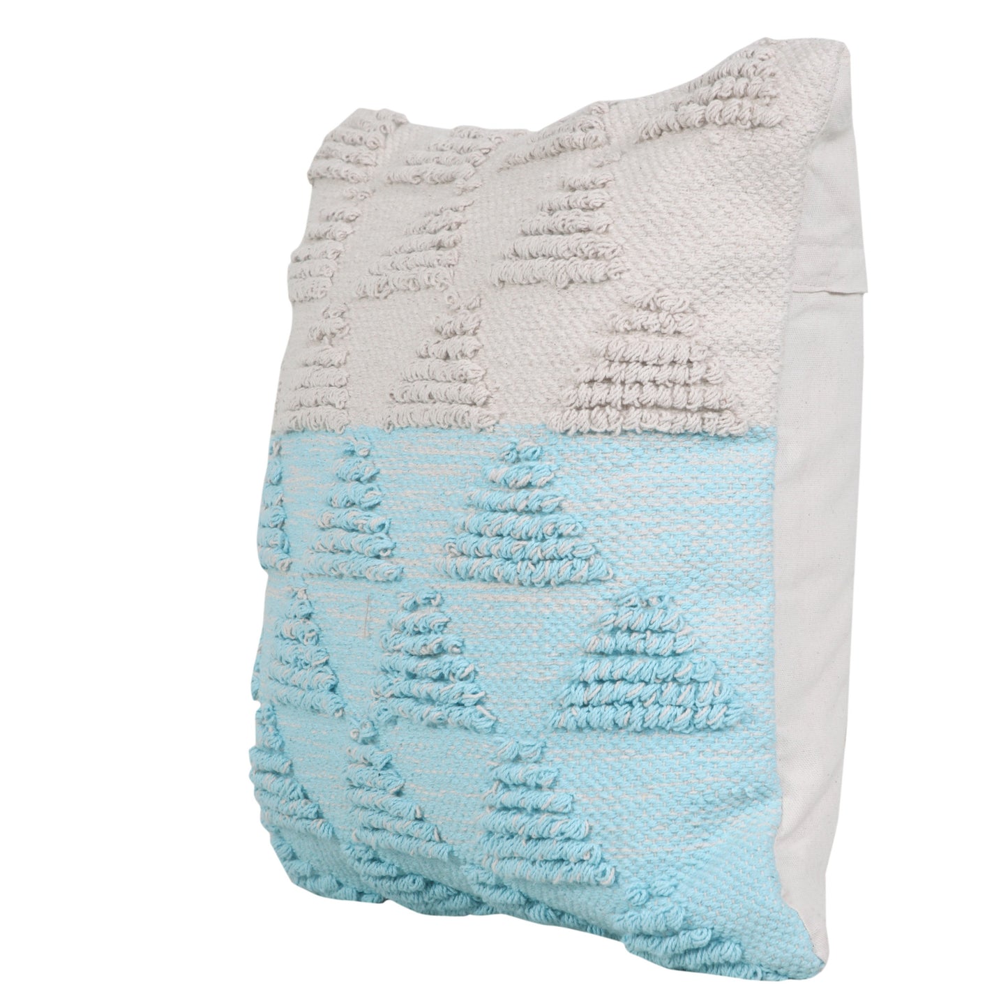 14" X 36" Heathered Gray And Off-White 100% Cotton Geometric Zippered Pillow