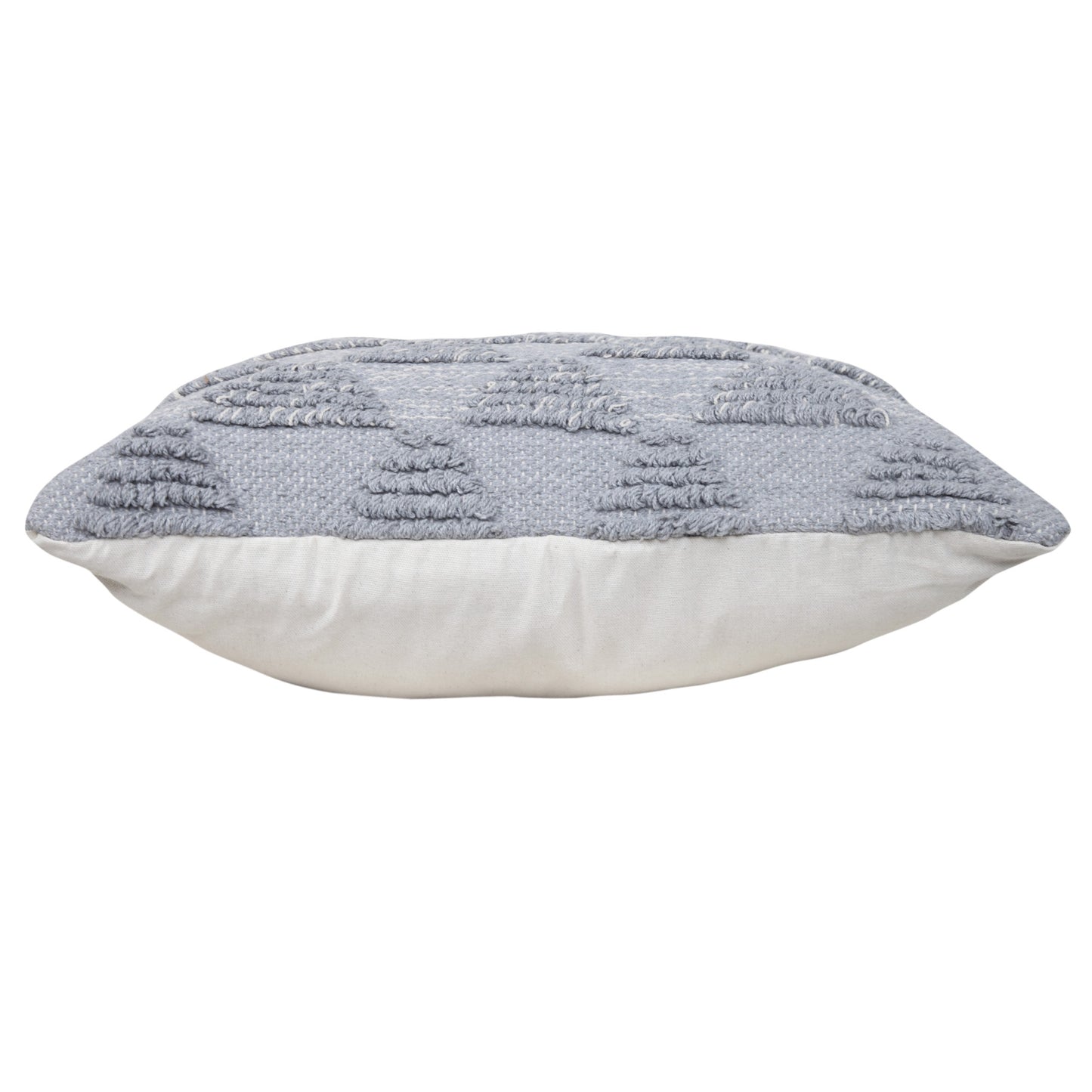 14" X 36" Heathered Gray And Off-White 100% Cotton Geometric Zippered Pillow