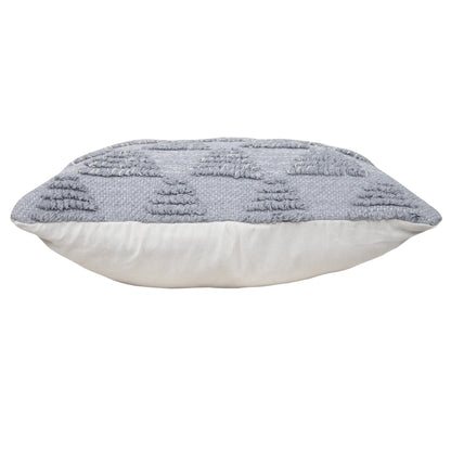 14" X 36" Heathered Gray And Off-White 100% Cotton Geometric Zippered Pillow