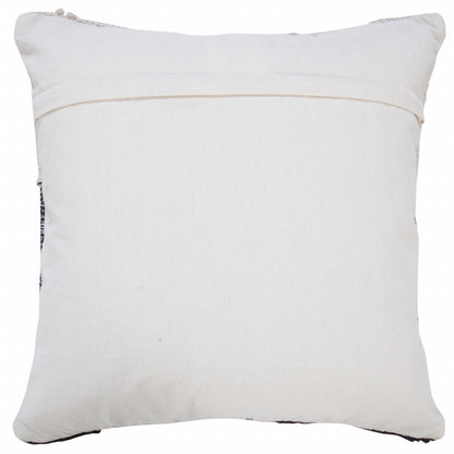 14" X 36" Heathered Gray And Off-White 100% Cotton Geometric Zippered Pillow