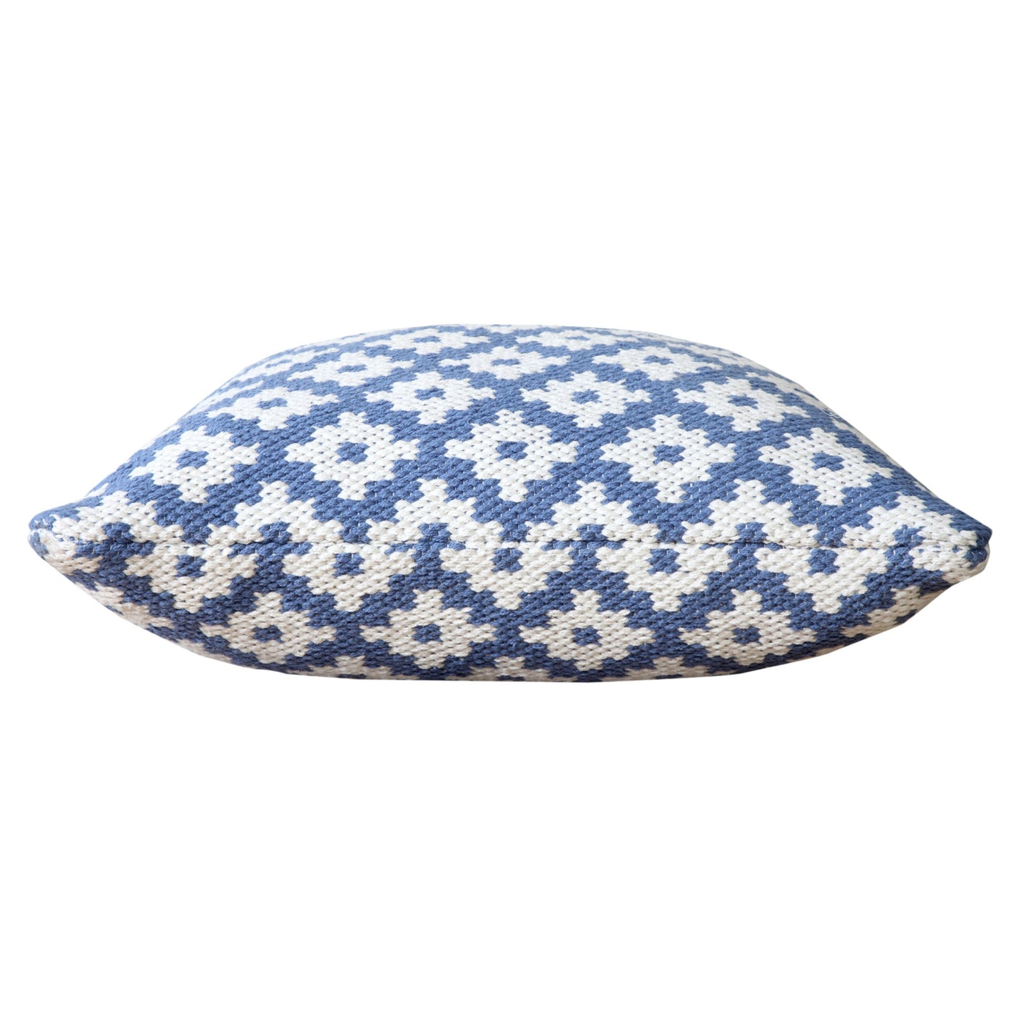 20" X 20" Orange And White 100% Cotton Geometric Zippered Pillow
