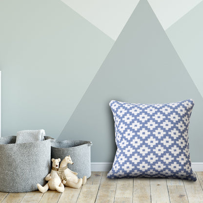 20" X 20" Orange And White 100% Cotton Geometric Zippered Pillow