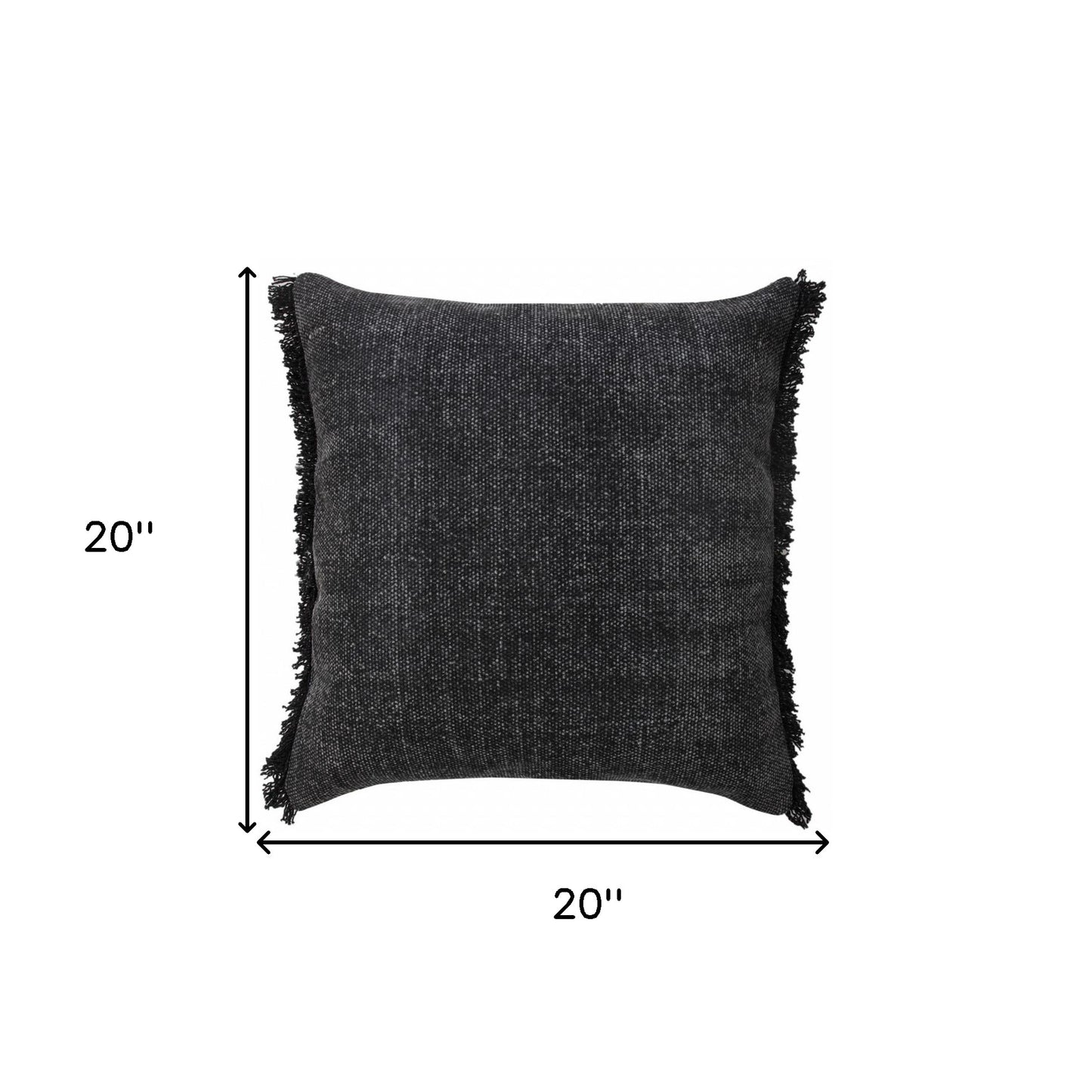 14" X 36" Jet Black 100% Cotton Zippered Pillow