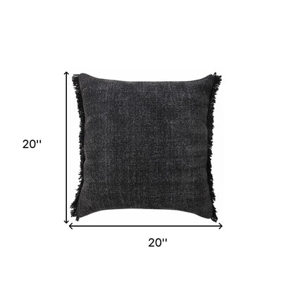 14" X 36" Jet Black 100% Cotton Zippered Pillow