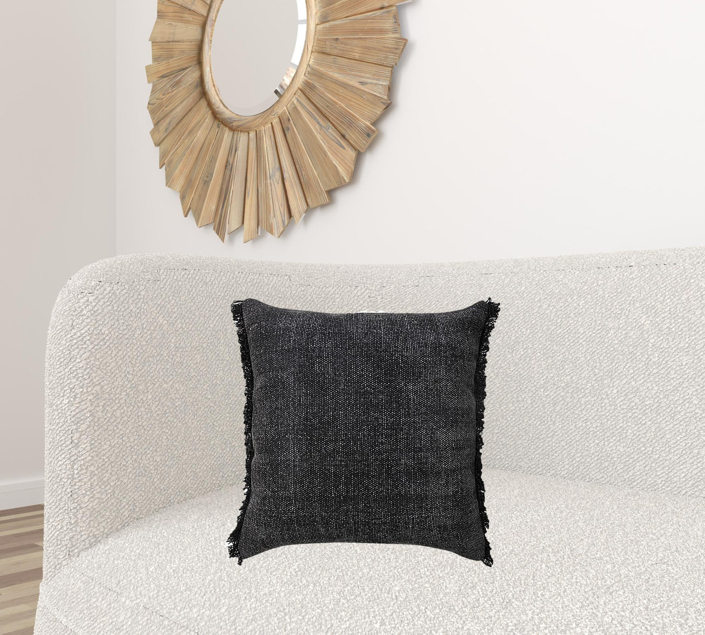 14" X 36" Jet Black 100% Cotton Zippered Pillow