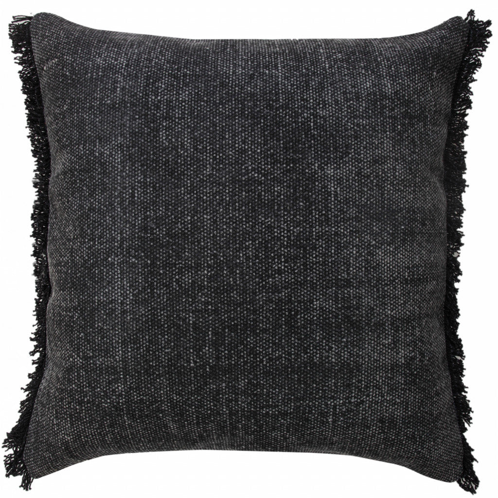 14" X 36" Jet Black 100% Cotton Zippered Pillow