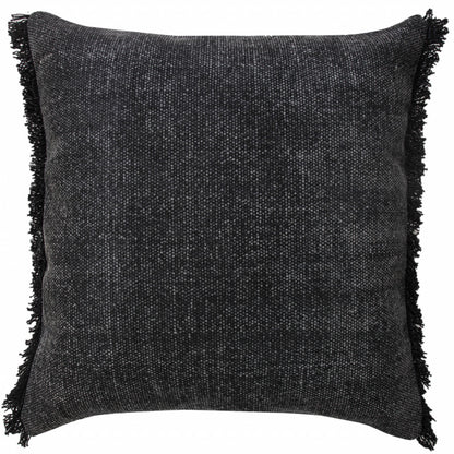 14" X 36" Jet Black 100% Cotton Zippered Pillow