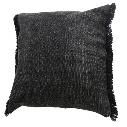 14" X 36" Jet Black 100% Cotton Zippered Pillow