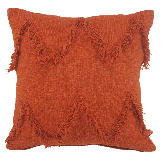 14" X 36" Orange 100% Cotton Zippered Pillow