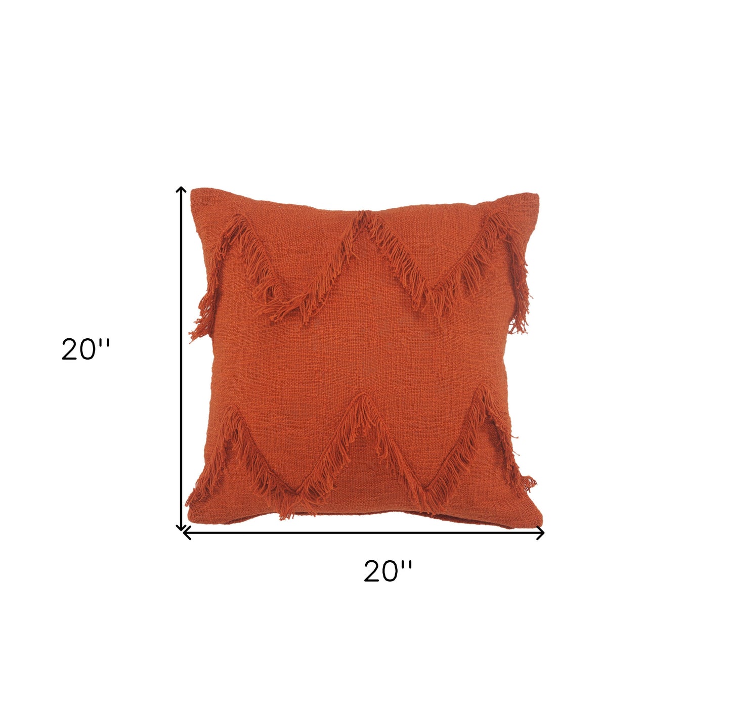 14" X 36" Orange 100% Cotton Zippered Pillow