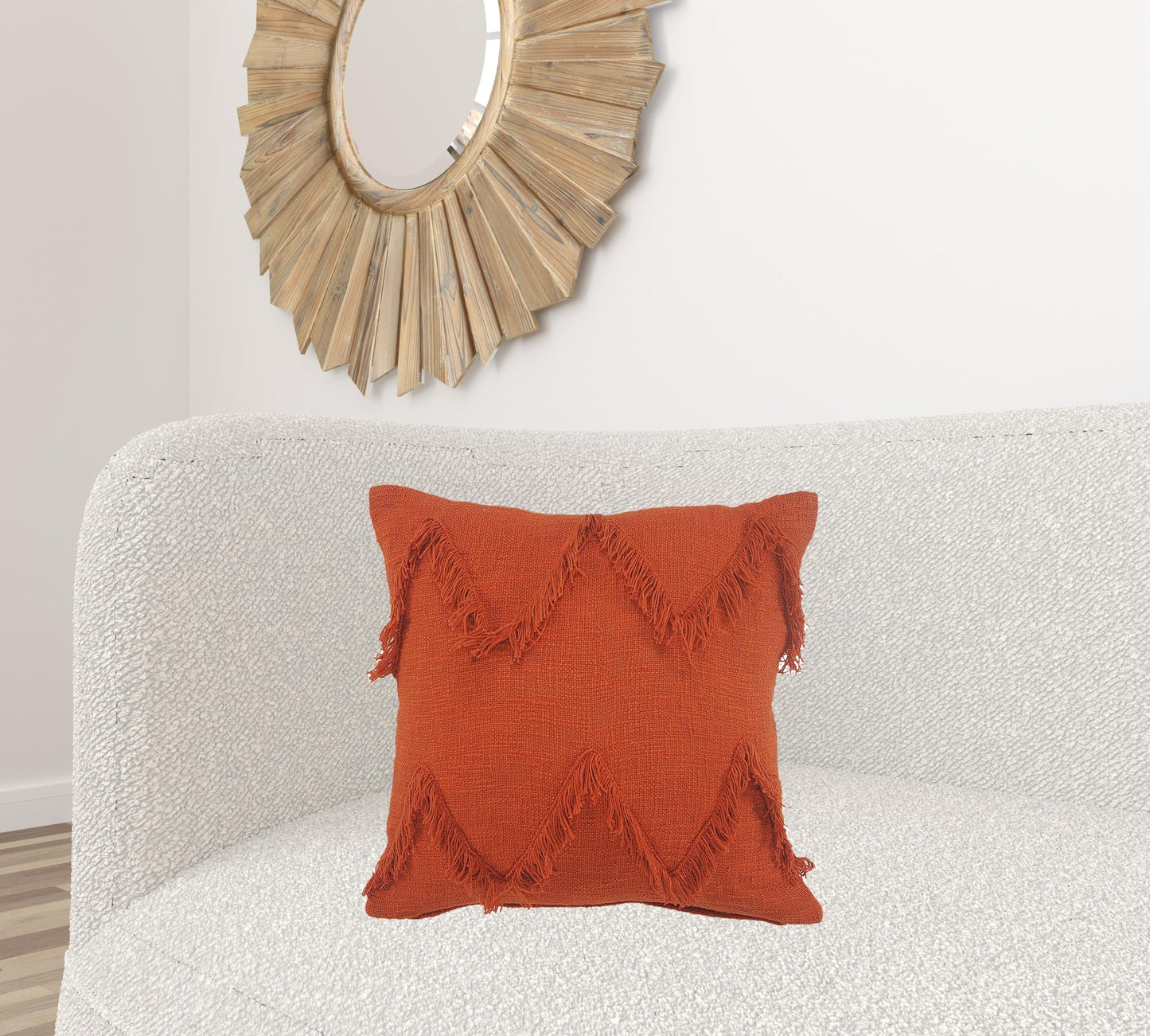14" X 36" Orange 100% Cotton Zippered Pillow