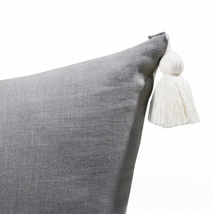 20" X 20" Slate Gray Linen Striped Zippered Pillow