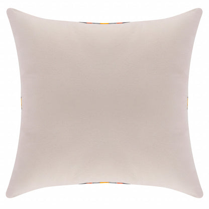 20" X 20" Blue 100% Cotton Geometric Zippered Pillow